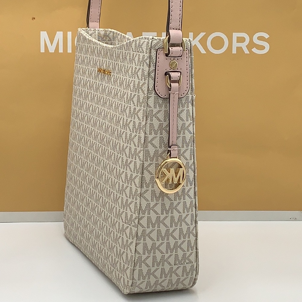 MICHAEL KORS 
Jet Set Travel Large Logo Messenger Bag POWDER BLUSH MULTI - Picture 15 of 16